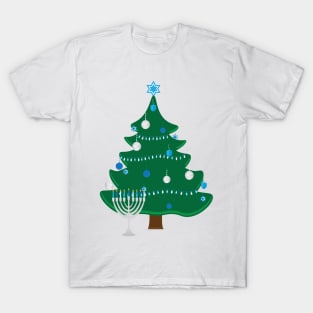 Hanukkah Tree and Menorah T-Shirt